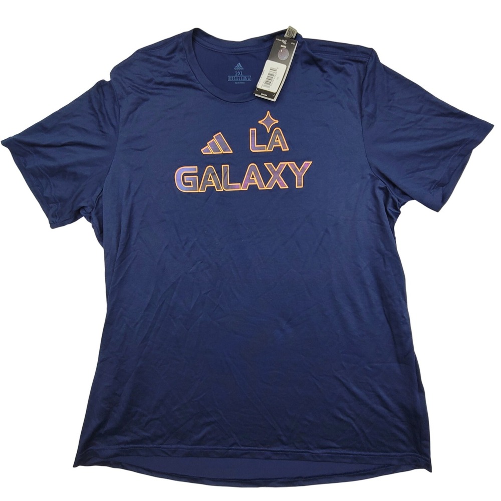 Adidas LA Galaxy‎ Soccer T Shirt Womens 2XL Navy Blue Jersey Performance Tee NWT